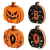 Decoración de Calabaza Fantasma Gato Negro de Madera para Halloween Habitación Escritorio Decoraciones Festivas Artesanías de Madera