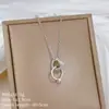 [Aço Titânio] Anel de Amor Exquisito Leve Luxuoso Elegante Deslumbrante Colar de Diamante Corrente para Clavícula Versátil para Todas as Ocasiões Corrente de Aço Titânio
