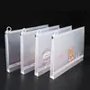 Bolsa transparente gruesa para documentos, bolsa con cremallera de PP, bolsa para archivos, estuche para lápices para estudiantes de primaria y secundaria, bolsa de almacenamiento portátil A4, al por mayor