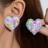 Joyería Transfronteriza Europea y Americana, Pendientes de Perlas de Imitación de Moda y Versátiles para Mujer, Pendientes de Corazón con Diseño de Nicho, Pendientes para Mujer