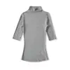 Ap26019-26 Estilo Novo de Início de Primavera Estilo Puro Desejo Americano Tencel Gola Alta Manga Média Stretch Slim-Fit Camiseta Base