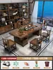 Juego grande de mesa de té y sillas en nuevo estilo chino para sala de estar, mesa de té para el hogar, mesa de preparación de té Kung Fu para oficina, juego completo