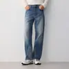 Jeans Blancos Lavados con Bigotes de Gato Casual Street para Hombre Mokamke, Pantalones con Degradado Nuevos de Otoño 2026 para Hombre, 97418