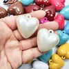 Llavero Colgante Corazón de Melocotón Acrílico Color Sólido Aceite Brillante Agujero para Colgar Corazón DIY Estilo Coreano Colgante Agujero Colgante Accesorios de Joyería