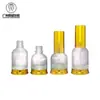 Frasco spray de ombro redondo com fundo transparente, frasco conta-gotas para essência, frasco de solução estoque, sub-frasco de vidro, 20ml-50ml