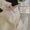 Ropa de estar de cachemira tipo mousse Du Xiaozhai para mujer, Otoño e Invierno, Encaje de pestañas, Holgada de pierna ancha, Amigable con la piel, Suave, Se puede usar afuera, Pijama