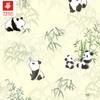 Tela de algodón con estampado digital de panda pequeño, años 40, para ropa de mujer y niños, tela de algodón para cheongsam, disponible en stock.