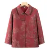 Nuevos tops vintage de otoño para mujeres de mediana edad y mayores, ropa para abuela de 70 años, cárdigan con cuello, camisa holgada de manga larga de talla grande