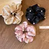 Goma de Pelo Plisada de Perlas de Colores para Mujer, Estilo Francés, Suave, Lujosa, de Gama Alta, Accesorio Versátil para el Cabello