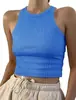2026 Amazon Aliexpress Roupas Femininas Europeias e Americanas Transfronteiriças Primavera e Verão Camiseta Regata Sem Mangas Lisa Canelada Roupa Íntima