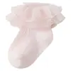 Calcetines para Bebé 2026 Otoño e Invierno Algodón Peinado Transpirables Calcetines de Encaje de Princesa para Bebé Niña Alta Elasticidad Sin Apretar las Piernas