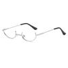 Shimeisha: Gafas de Celebridad de Internet de Media Montura para Mujer Estilo Japonés Soft Girl Sin Montura Superior Montura de Gafas Bidimensional para Mujer