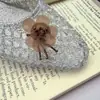 Coreia do Sul Mesmo Estilo Flor de Lantejoula Flor de Sapato Brilho Diamante Miçanga Feita à Mão Estilo Coreano Doce Alto Senso Flor Decorativa para Sapato Joia de Sapato