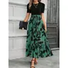 Vestido Floral Elegante e Fashionável de Cintura Alta para Mulheres Europeias e Americanas - AliExpress Cross-border
