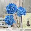 Hortênsia Artificial de 3 Cabeças tipo Doce, Flores Artificiais para Buquês de Casamento, Arte Floral Feita à Mão para Decoração de Salão de Casamento, Parede de Flores e Arranjos de Chão DIY
