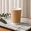 Copo de papel descartável à prova de vazamento para bebidas quentes, camada dupla, espessado, isolado a vácuo, para milk tea, café, embalagem comercial, com impressão de logo