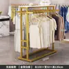 Estante de exhibición para tienda de ropa isla central de pie perchero para ropa de hombre mujer niño estante intermedio fila doble barra doble perchero colgante lateral