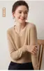 Nuevo Suéter de Punto Grueso de Cachemir 100% Puro sin Costuras de una Sola Pieza con Cuello en V en Forma de Corazón para Mujer, Jersey de Punto Holgado, Capa Base