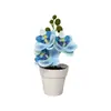 Mini 3 orquídeas Phalaenopsis artificiais em vasos aveludados, fornecimento de exportação direta, flores artificiais de toque realista, bonsai, adereços para fotografia