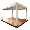 Gazebo de Alumínio Elétrico com Teto Basculante e Venezianas, Pavilhão à Prova de Chuva e Protetor Solar para Pátio Externo e Jardim, Pode Adicionar Tiras de Luz LED