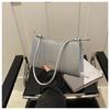Bolsa feminina personalizada com textura de cor pura e axila 2025, nova moda, bolsa de ombro simples, estilo estrangeiro, bolsa pequena quadrada