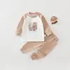 Roupas de Bebê Urso Leitor, Roupa Classe A, Conjunto de Outono para Bebê, Conjunto de Duas Peças, Pijama 100% Algodão