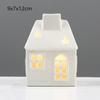 Castiçal de cerâmica escandinavo, pequena casa, luz noturna LED, luz ambiente, decoração de Natal, enfeites, artesanato, lote de exportação