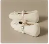 Novos sapatos Mary Jane de bico quadrado com design de laço para mulheres, 2026, quentes e aconchegantes para outono e inverno, com forro de pelúcia e fivela de couro