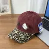 2026 Nuevo Estilo Dulce y Fresco Retro Letra Estampado de Leopardo Gato Gatito Gorra de Béisbol Muñeca Gorra Estilo Callejero para Niñas Modernas
