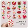 20 Piezas de Imanes Suaves Magnéticos para Refrigerador con Temática de Fresa, Pasteles Realistas y Frutas Comida Pegatinas Magnéticas Creativas DIY Transfronterizas para Decoración