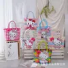 Bolso de Mano Cesta de Regalo Dopamina Colorida Bolso Tejido de Plástico Cesta de Verduras Bolso de Playa Costero Bolso de Mujer para Viajar