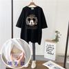 Vestido de Verão para Amamentação Novo Mulheres Grávidas Amamentação Camiseta de Manga Curta Comprimento Médio Solto Vestido Lua Top para Amamentação Vestido para Sair Mamãe Gostosa