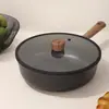 Frigideira Preta, Universal para Fritar, Cozinhar e Saltear, Antiaderente, Espessada, Utensílio de Cozinha de Alta Qualidade, Frigideira para Uso Doméstico, Personalizável