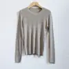 Precio Especial, Sin Devoluciones ni Cambios Camiseta Básica de Cuello Redondo Mezcla de Lana para Mujer, Suéter de Punto de Manga Larga de Lana para Otoño