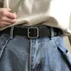 Cinturón Decorativo Retro Fino para Hombre y Mujer Versátil Simple Estilo Coreano Estudiante Casual Moda Hebilla Cuadrada