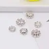 Acessórios Metálicos Estilo Coreano Prato de Flor de Diamante Fivela de Diamante Cor K Branco/Fundo Dourado Kc Fivela de Diamante Liga Acessórios para Joias de Diamante DIY
