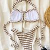 Biquíni Sexy de Cadarço 2026 Biquíni Sexy Roupa de Banho Duas Peças para Comércio Exterior Atravessando Fronteiras Aliexpress Roupa de Banho com Decote Halter para Mulheres