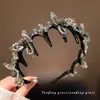 Diadema de Lujo Estilo Coreano para Mujer con Pedrería de Cristal Pinza para el Cabello de Lujo Artefacto Fijador de Diadema Antideslizante Accesorios para el Cabello
