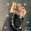 Cadena para Colgar el Teléfono Móvil con Abalorios de Pedrería de Alta Gama, Cordón, Colgante de Cadena de Cristal de Colores para Teléfono Móvil, Llavero de Muñeca Anti-Pérdida