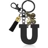 Llavero de Acero Inoxidable con Colgantes de 26 Letras, Accesorios para Bolsos, Colgante para Llavero, Joyería Coreana Estilo Goteo de Aceite al por Mayor