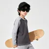 Sudadera Infantil con Media Cremallera y Manga Larga para Niños y Niñas, Nuevo Estilo Otoño/Invierno, Forro Polar, Que Absorbe la Humedad, Absorbe el Sudor, Ropa de Entrenamiento, Ropa de Ciclismo para Niños Mayores