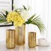 Jarrón de cerámica chapado en oro nórdico de lujo directo de fábrica, decoración creativa para arreglos florales, decoración para mesa de centro de sala de estar