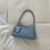 Bolsa de Ombro Tecida de Nicho Estilo Coreano 2026, Venda Quente Transfronteiriça, Bolsa de Mão Moderna com Grande Capacidade, Bolsa de Ombro Único