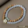 Pulseira de contas de oração budista de madeira crua natural, vendida a quente, sândalo dourado, sândalo Barbie, pulseira colecionável para homens e mulheres, fornecimento para live-stream