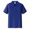 Mono de Seda Helada de Verano Camiseta de Manga Corta Polo para Hombre Impresión Personalizada Logo Bordado Camiseta de Grupo Solapa