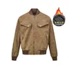 Jaqueta Bomber Marrom Estilo Americano, Casaco Harrington Curto Vintage Desgastado, Peça Superior Unissex, Roupa de Casal 2026