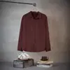 Andrei Camisa Masculina Nova de Manga Longa com Listras Escuras Antirrugas Tendência Moda Slim Casual