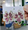 Aretes Flor de Diamante Aguja de Plata Diseño Nuevo Exagerado de Personalidad Europea y Americana Aretes Elegantes Pendientes de Moda de Lujo Ligero para Mujeres