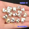Plata Pura S999 Corazón Retro Forma de Corazón Cuentas Cubo Cuentas Juguete de Cristal Cuerda Trenzada para la Mano Collar Accesorios Hechos a Mano DIY