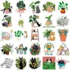 50 Pegatinas de Gatos y Plantas de Dibujos Animados Pueden Decorar Maletas y Cuadernos, Pegatinas Populares Transfronterizas Impermeables Sin Repetir